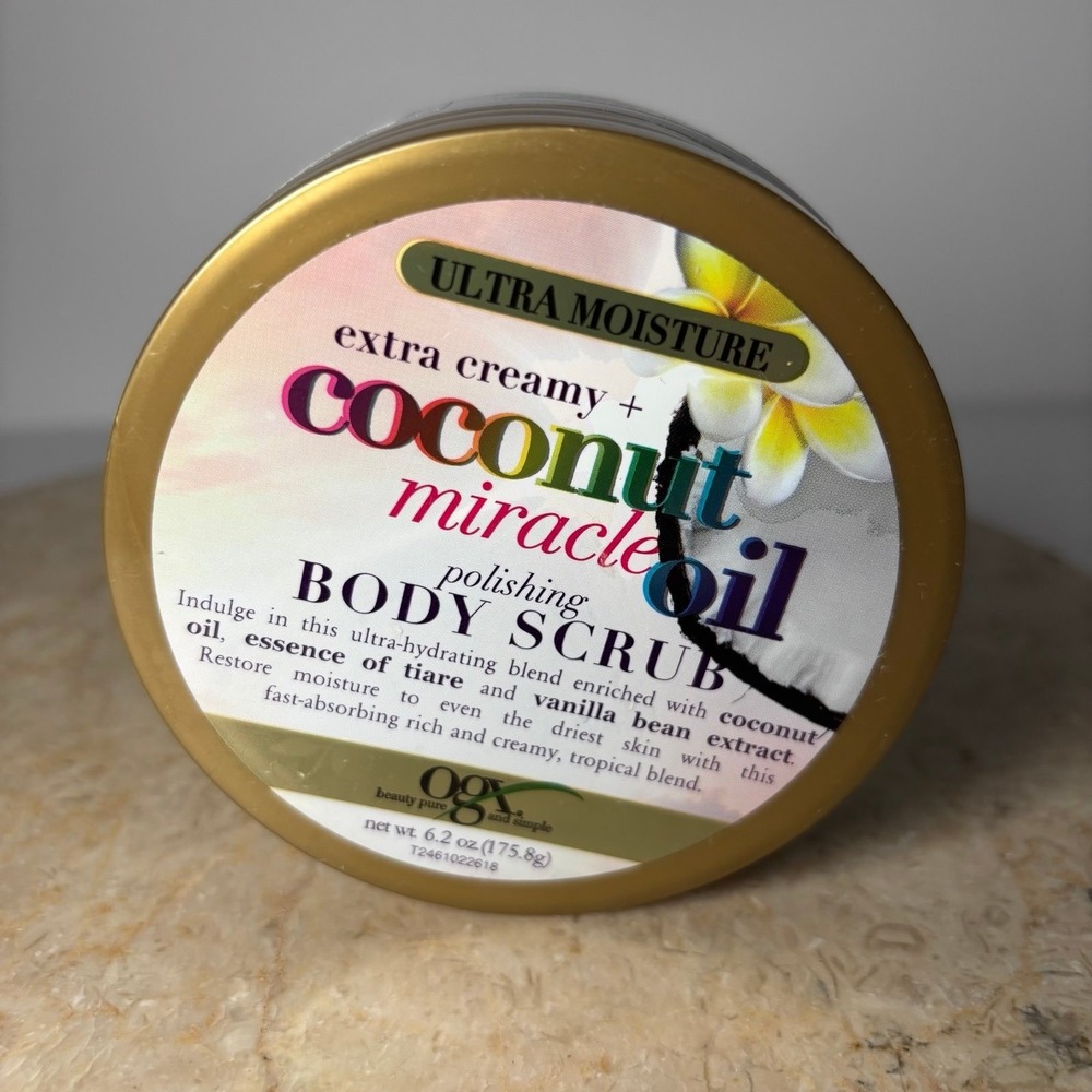 OGX Ultra Moisture Extra Creamy Coconut Miracle Oil Polishing Body Scrub 6.2 oz‎